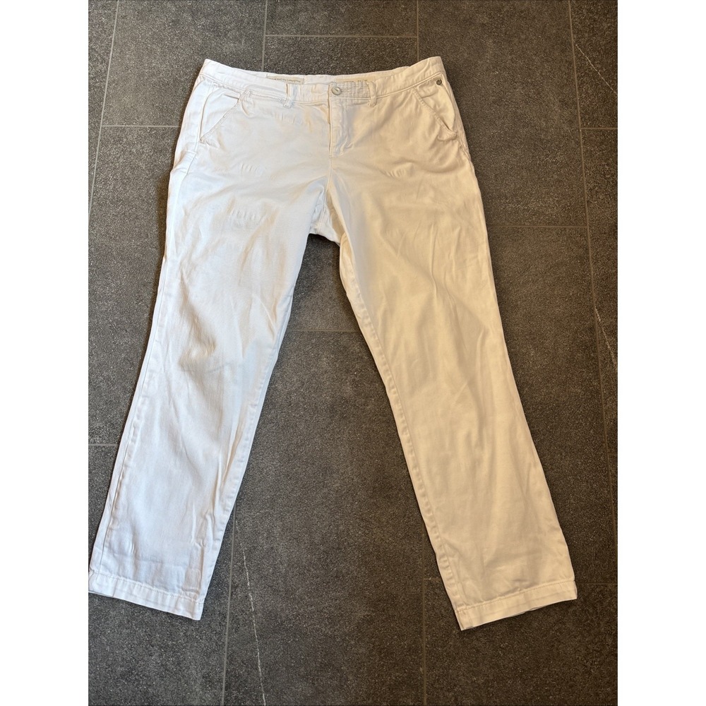 Anthropologie Pilcro Hyphen Stretch Cotton Chinos White  Women's Size 32